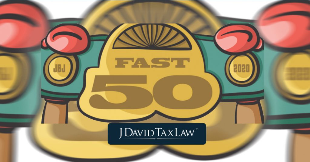 j david tax law ranked on the fastest growing company list